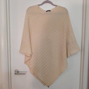 Beryll Women's Poncho Open Size Beige 100% Cashmere